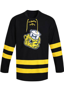 Michigan Wolverines Mens Black Sailor Bear Hockey Jersey