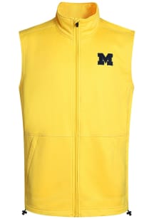 Michigan Wolverines Mens Yellow Puffer Sleeveless Jacket