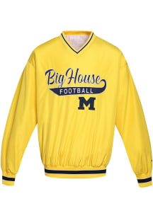 Michigan Wolverines Mens Yellow Pullover Pullover Jackets