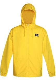 Michigan Wolverines Mens Yellow Windbreaker Light Weight Jacket