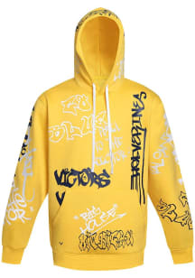 Michigan Wolverines Mens Yellow Grafitti Long Sleeve Hoodie