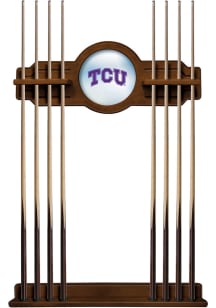 TCU Horned Frogs Solid Wood Cue Rack Pool Table