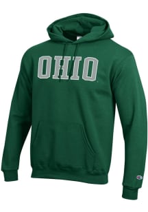 Champion Ohio Bobcats Mens Green Straight Powerblend Long Sleeve Hoodie