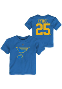 Jordan Kyrou St Louis Blues Toddler Light Blue Flat NN Short Sleeve Player T Shirt