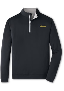 Peter Millar George Mason University Mens Black Perth Long Sleeve Qtr Zip Pullover