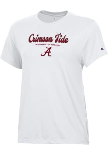 Champion Alabama Crimson Tide Womens White Core Short Sleeve T-Shirt
