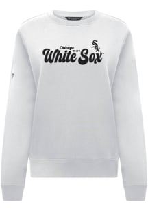 Levelwear Chicago White Sox Womens White Yvette Big Script Crew Sweatshirt