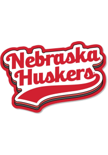 Nebraska Cornhuskers 3.5" Varsity Script Rugged Stickers - Red