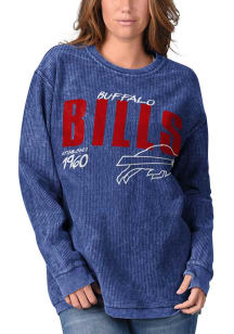 Buffalo Bills Womens Blue Cozy Block Crew Sweatshirt