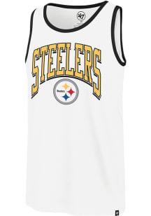 47 Pittsburgh Steelers Mens White Franklin Short Sleeve Tank Top
