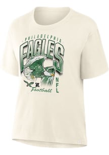 Philadelphia Eagles Womens Oatmeal Historic Mascot Short Sleeve T-Shirt