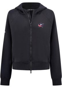 Levelwear Columbus Blue Jackets Womens Black Judd 3D Embroidered Patch Long Sleeve Full Zip Jacket