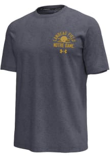 Under Armour Notre Dame Fighting Irish Navy Blue Shamrock Series Lambeau Field Short Sleeve Fashio..