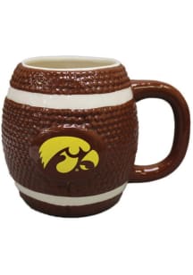 Iowa Hawkeyes 15oz Sculpted Football Logo Mug Ceramic Mug - Brown