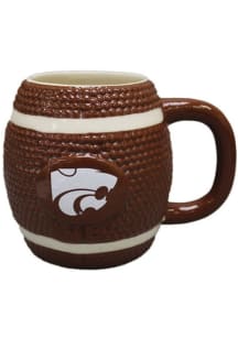 K-State Wildcats 15oz Sculpted Football Logo Mug Ceramic Mug - Brown