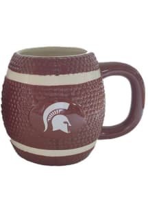Michigan State Spartans 15oz Sculpted Football Logo Mug Ceramic Mug - Brown