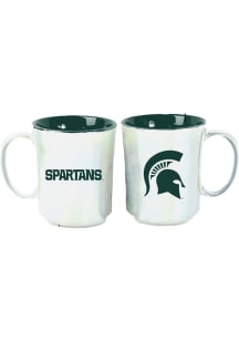 Michigan State Spartans 15oz Iridescent Ceramic Mug - White