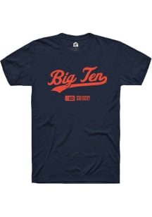 Rally Big Ten Navy Blue Script Short Sleeve T Shirt