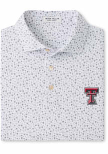 Peter Millar Texas Tech Red Raiders Mens White Buzzer Beater Short Sleeve Fashion Polo