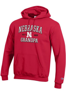 Champion Nebraska Cornhuskers Mens Red Est. Date Grandpa Powerblend Long Sleeve Hoodie