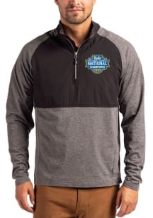 Cutter and Buck UCLA Bruins Mens Black 2026 WBB Champions Adapt Eco Hybrid Long Sleeve Qtr Zip Pul..