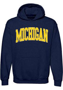 Michigan Wolverines Mens Navy Blue Mega Arch Long Sleeve Hoodie