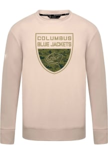 Levelwear Columbus Blue Jackets Tan Mandate Buckler Long Sleeve T Shirt