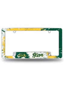 North Dakota State Bison Tie Dye All Over Chrome License Plate Frame - White