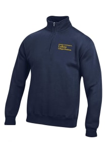Drexel Dragons Mens Navy Blue LEBOW COLLEGE OF BUSINESS Embroidered Long Sleeve Qtr Zip Pullover
