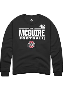 Joe McGuire Ohio State Buckeyes Mens Black Football NIL Stacked Box Player Crew
