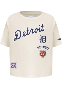 Pro Standard Detroit Tigers Girls White Retro Classics Short Sleeve Fashion T-Shirt