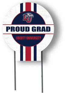Liberty Flames KH Sports Fan 20x20 Circle Yard Sign with Stakes Proud Grad Yard Sign - White