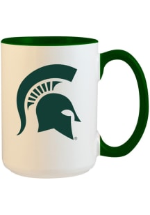 Michigan State Spartans 15oz Inner Color White Ceramic Mug - Green