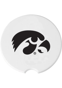 Iowa Hawkeyes Ceramic 2 Pack Car Coaster - White