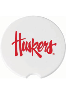 The Memory Company Nebraska Cornhuskers Ceramic 2 Pack Car Coaster - White
