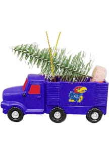 Kansas Jayhawks Truck With Tree Ornament - Blue