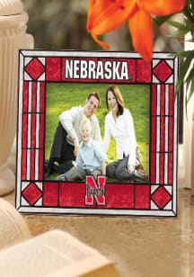 Nebraska Cornhuskers Art Glass Picture Frame - Red