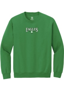 Summit Sportswear Eastern Michigan Eagles Mens Green Embroidered Long Sleeve Crew Sweatshirt
