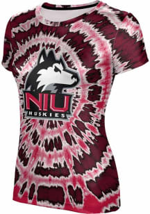 ProSphere Northern Illinois Huskies Womens Red Tie Dye Short Sleeve T-Shirt