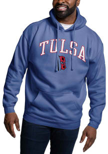 Tulsa Golden Hurricane Mens Blue Arch Mascot Long Sleeve Hoodie