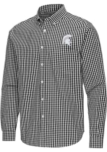 Antigua Michigan State Spartans Mens Black Ellis Long Sleeve Dress Shirt