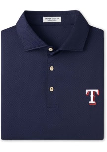 Peter Millar Texas Rangers Mens Navy Blue Hugo Short Sleeve Fashion Polo