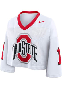 Ohio State Buckeyes Womens Nike Crop Fashion Football Jersey - White