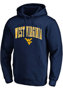 West Virginia Mountaineers Mens Navy Blue Arch Over Logo Big and Tall Hooded Sweatshirt