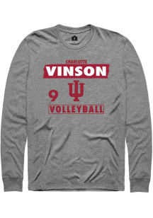 Charlotte Vinson Indiana Hoosiers Grey NIL Striped Long Sleeve Player T Shirt