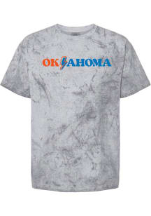 Summit Sportswear Oklahoma Dark Grey Lightening Bolt Short Sleeve T Shirt