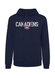 Levelwear Montreal Canadiens Mens Navy Blue Podium Carve Long Sleeve Hoodie