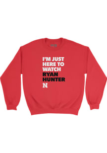 Ryan Hunter Nebraska Cornhuskers Mens Red Here to Watch Crew Player Crew