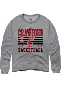 Joya Crawford Cincinnati Bearcats Mens Grey NIL Striped Player Crew