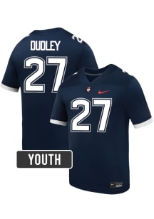 Terris Dudley UConn Huskies Youth Navy Blue Nike NIL Name And Number Football Jersey